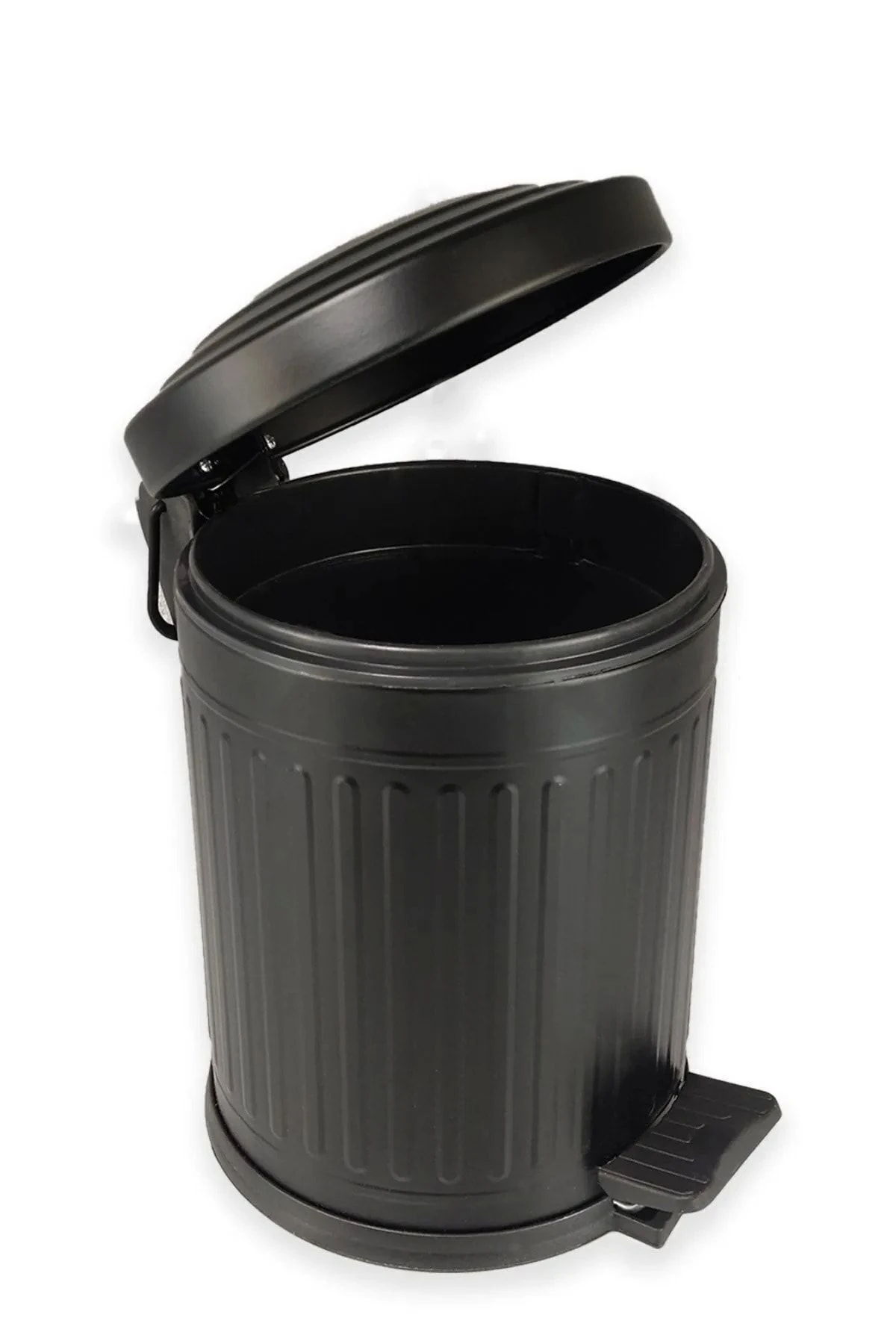 Siyah 12 Lt Pedallı Vintage Çöp Kovası Mutfak Çöp Kovası amortisörlü Banyo Çöp Kovası yavaş kapak