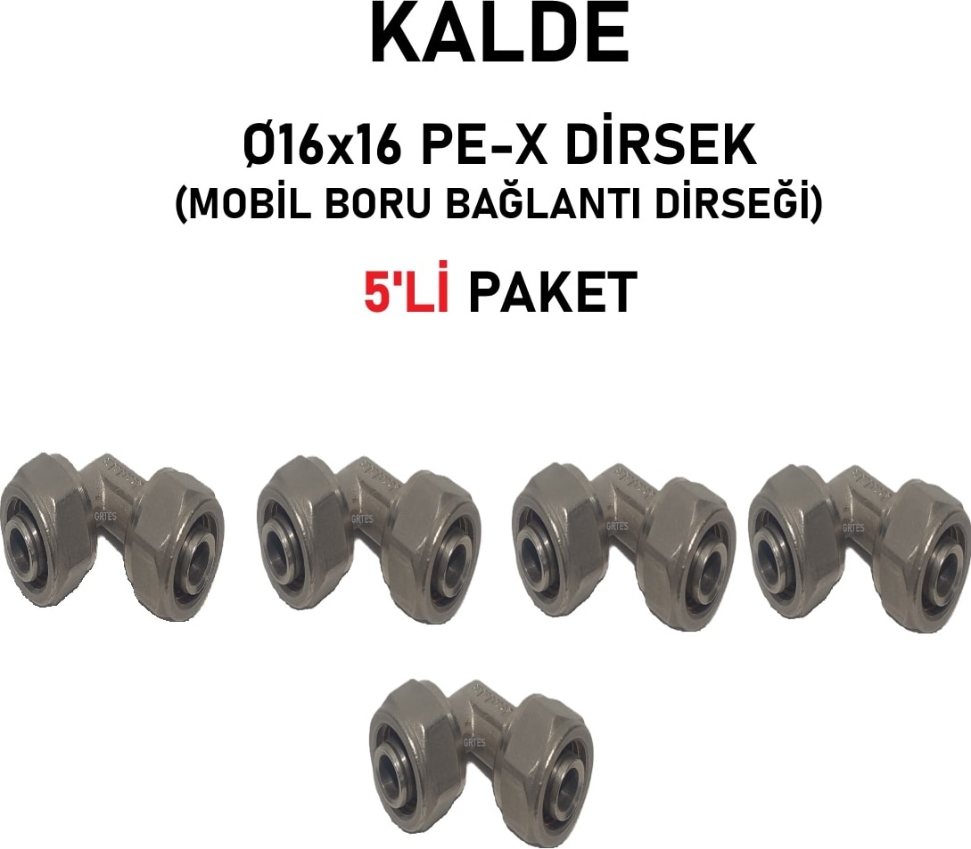 (5'li Paket) Ø16X16" Sabit Uçlu Pex Dirsek (Mobil Boru Bağlantı Dirseği)