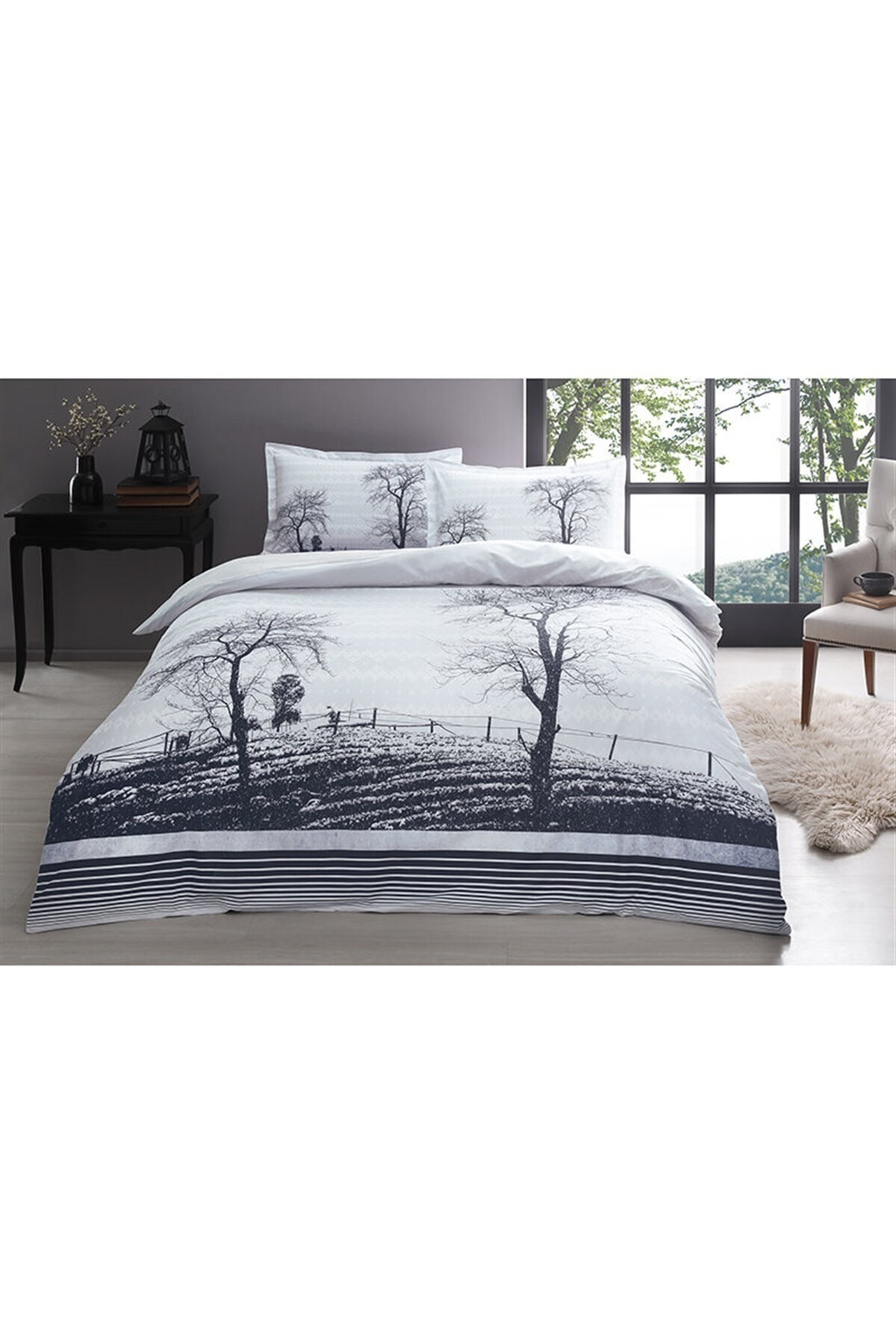 Çift Kişilik Nevresim Takımı Woods Mor