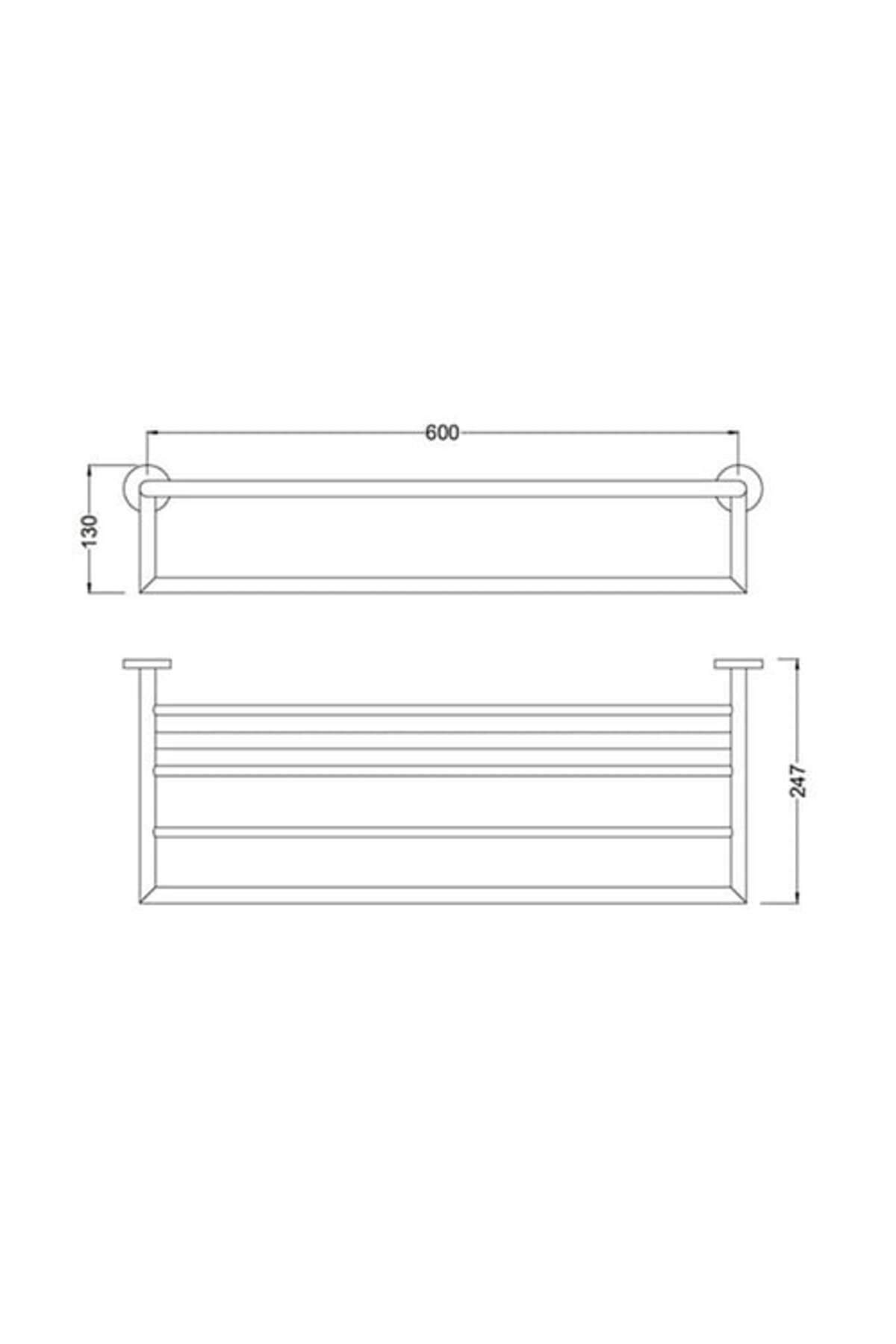 Piave Havlu Rafı 60 Cm Mat Siyah 3057-0011-ab