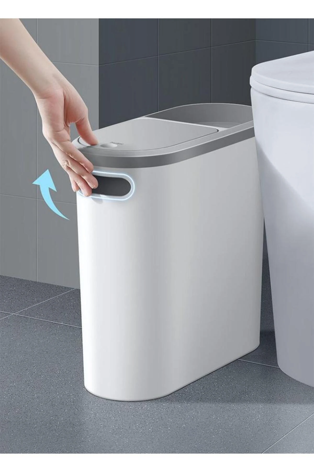 10 lt Kups Banyo,Ofis,Mutfak Çöp Kovası (KREM)