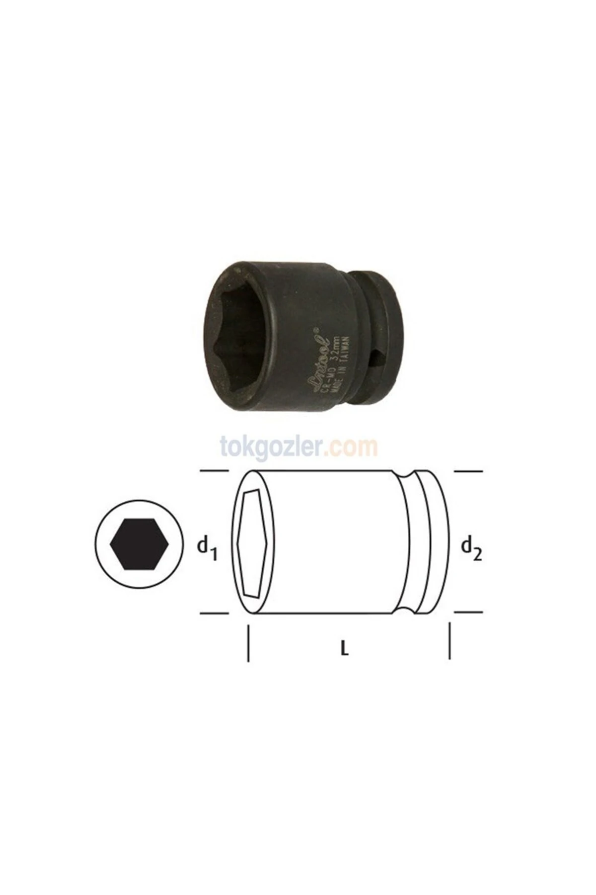 Ln3441 Havalı Lokma Anahtar 3/4" 6 Köşe 41 Mm