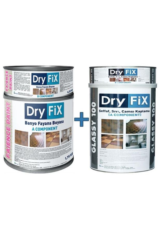 Glassy100 Sıvı Cam 2 kg + Faience Paint Fayans Boyası 2 lt