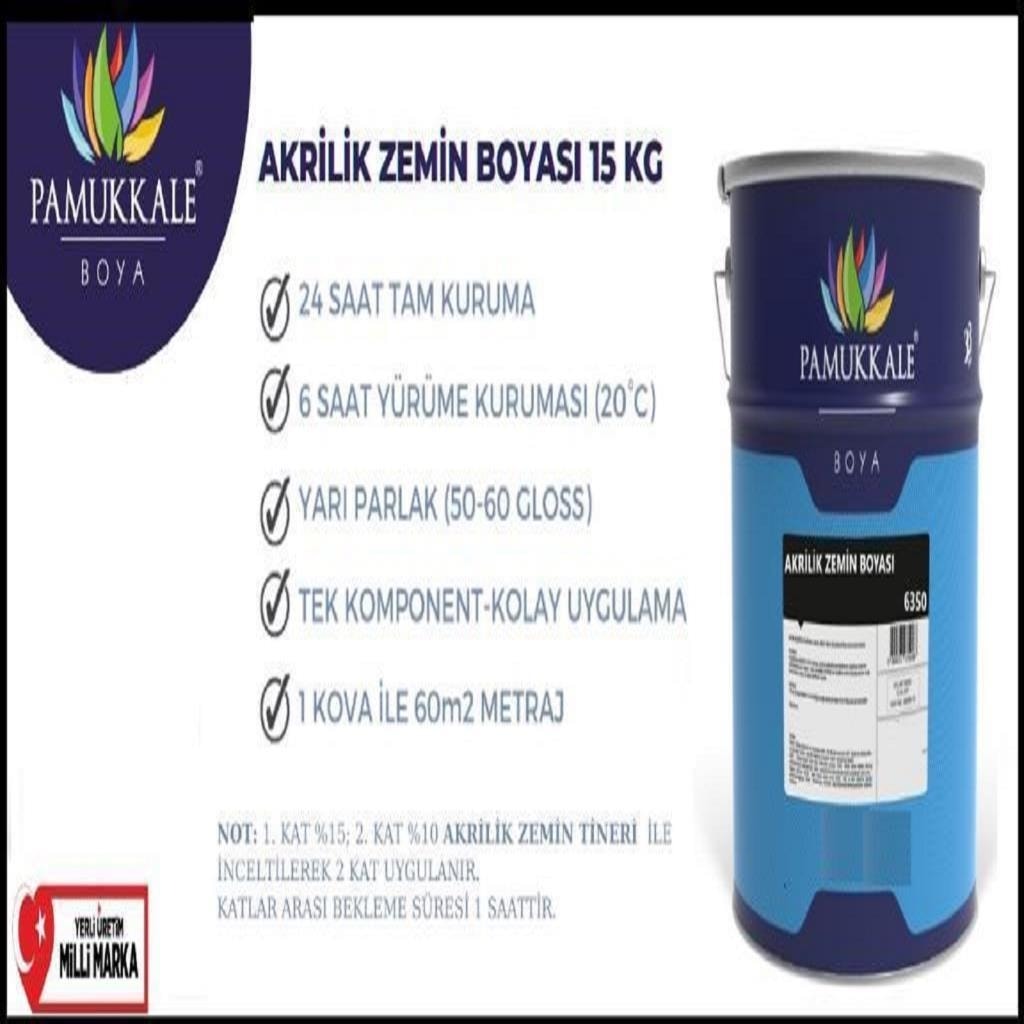 6350 Akrilik Zemin Boyası 2.5 kg Ral 1023 Krom Sarı