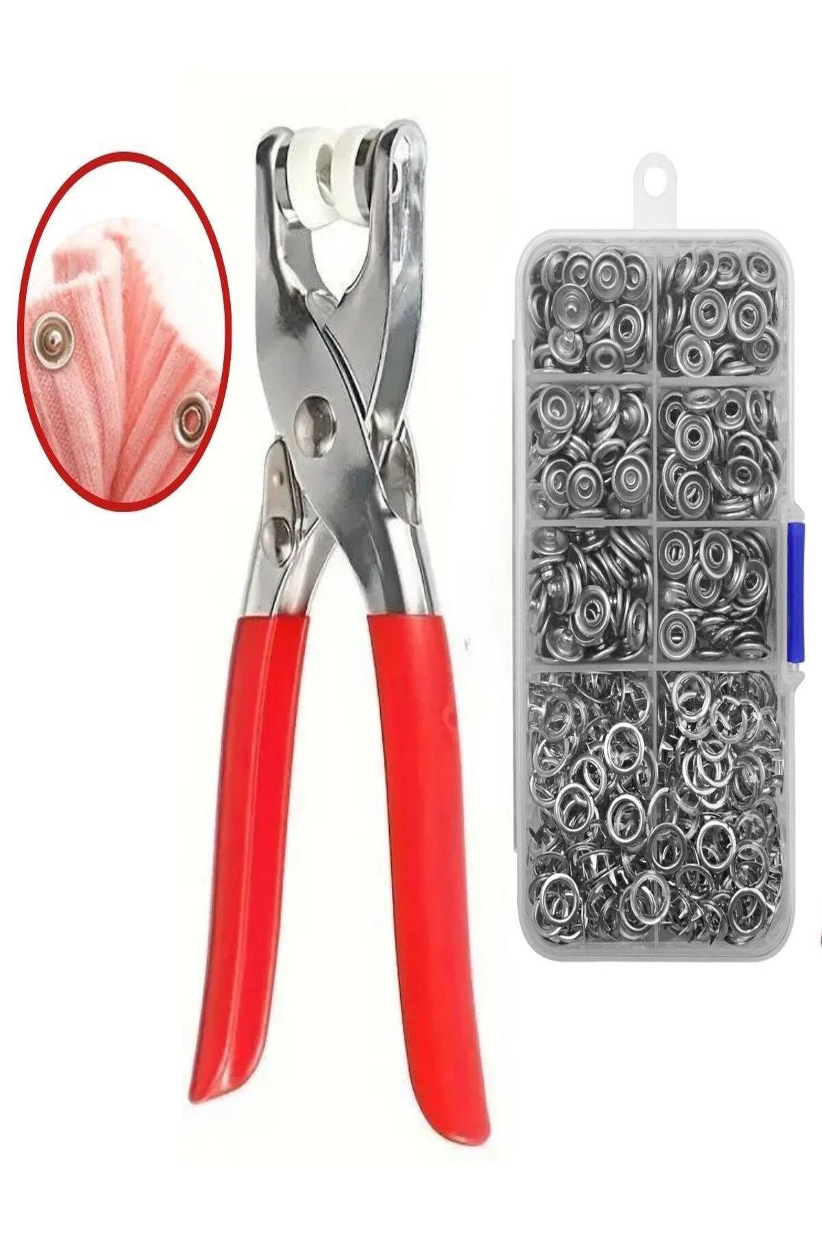 200 adet Paslanmaz Çelik Çıtçıt ve Pense Seti Metal Çıt Çıt Makinesi