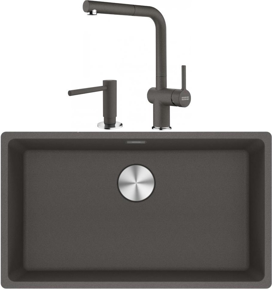 Maris Mrg 210/110-72 Granit Eviye Active Plus Doccia 2.0 Armatür Sıvı Sabunluk Üçlü Set Slate Gri