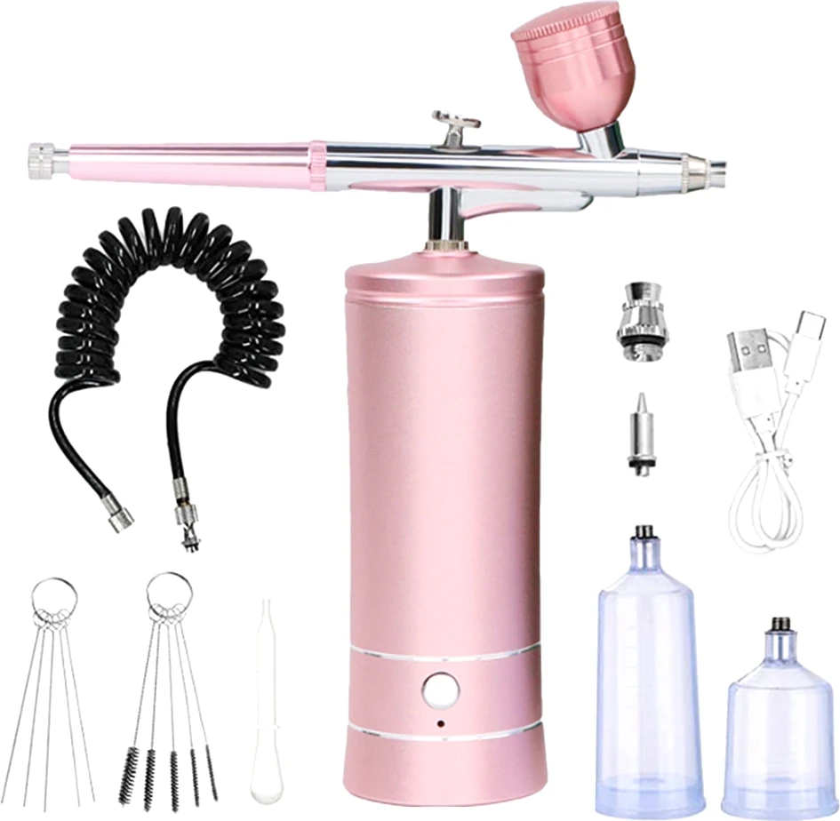 Berber, Tırnak Sanatı, Makyaj, Model Boyama Için 0,4 mm Nozullu Şarj Edilebilir Akülü Airbrush Kompresörü (Yurt Dışından)