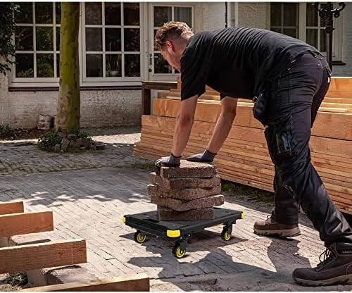 PC531 137 kg 55X45 cm Dört Tekerli Yük ve Paket Taşıma Arabası, Sarı/siyah