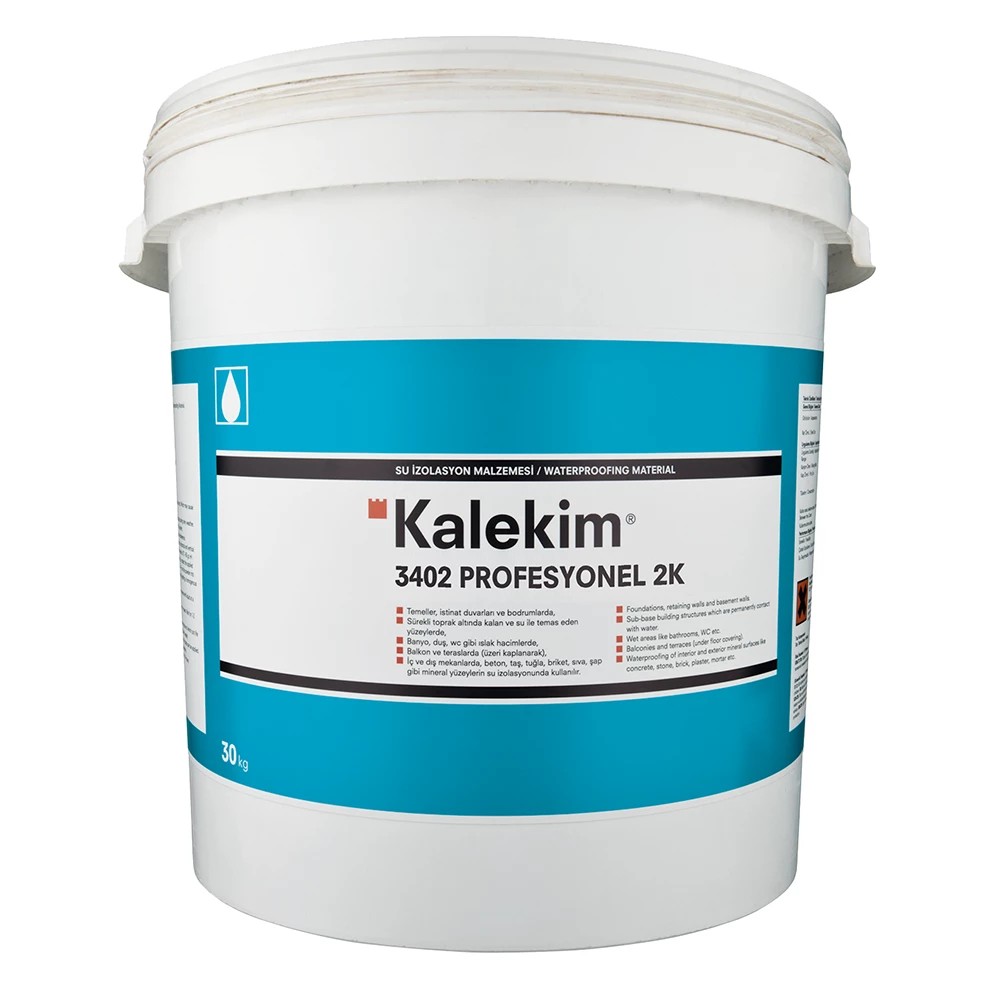 KALEKİM 3402 PROFESYONEL 2K İKİ BİLEŞENLİ BİTÜM-KAUÇUK ESASLI SU YALITIM MALZEMESİ