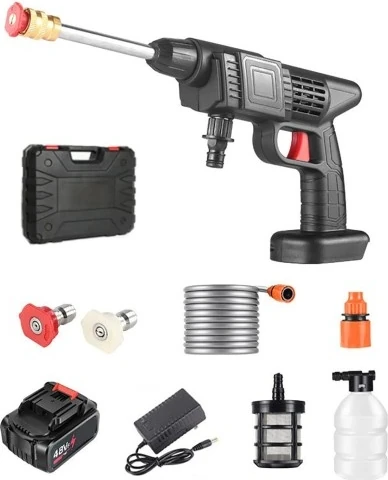 48V Şarjlı Çift Bataryalı Taşınabilir Basınçlı Oto Yıkama Bahçe Sulama Tabancası