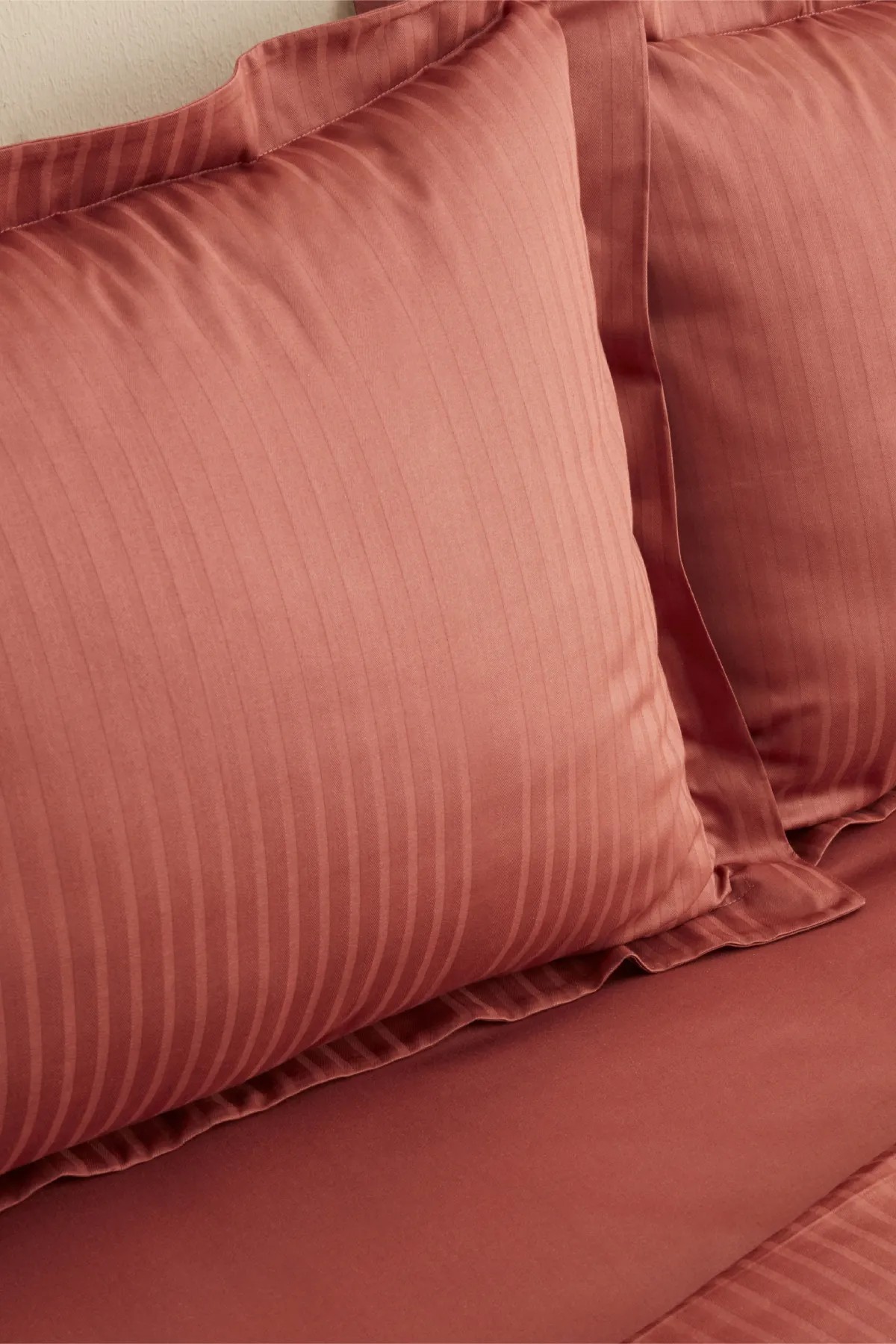 Home Uniq%100 Pamuk Çift Kişilik Saten Nevresim Takımı Terracota