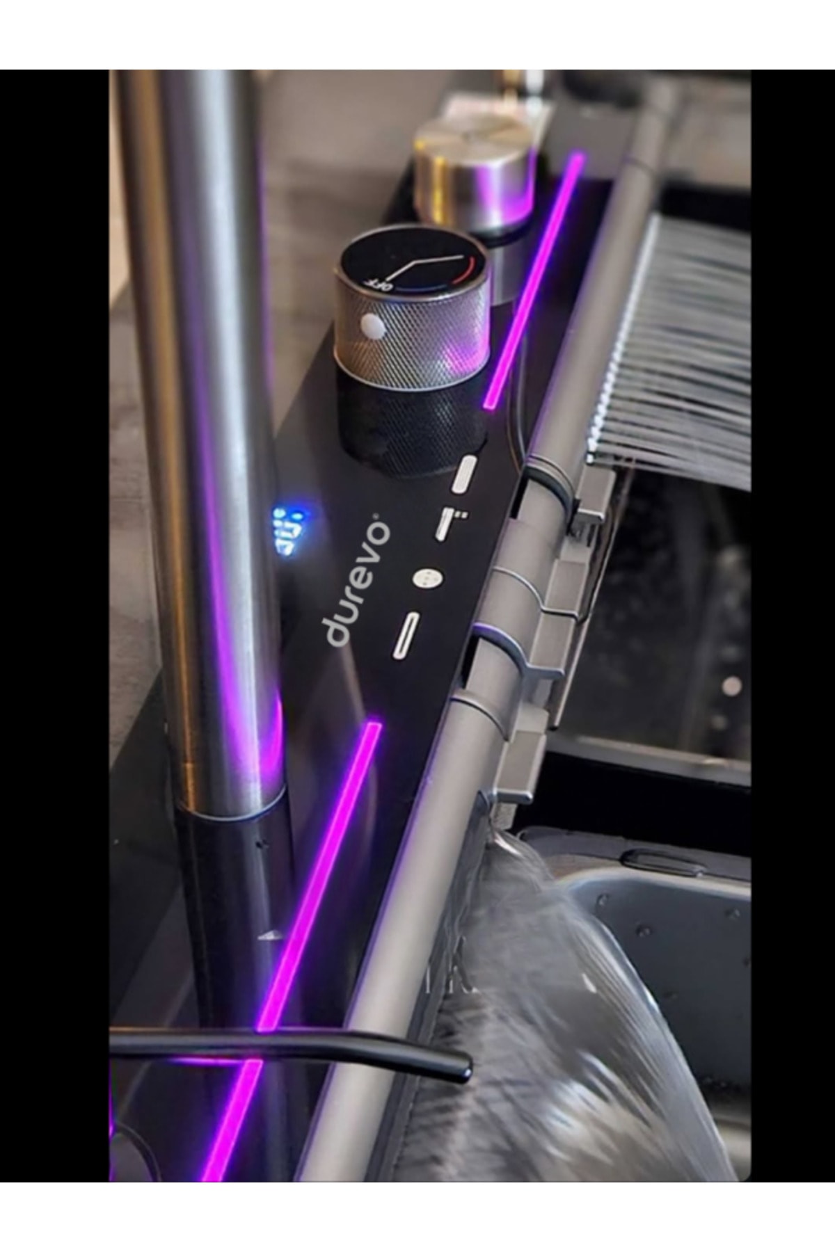 Mutfak Evyesi Dijital Göstergeli Led Panel- Teknolojik Akıllı Eviye Seti Bal Peteği Yüzey SİYAH