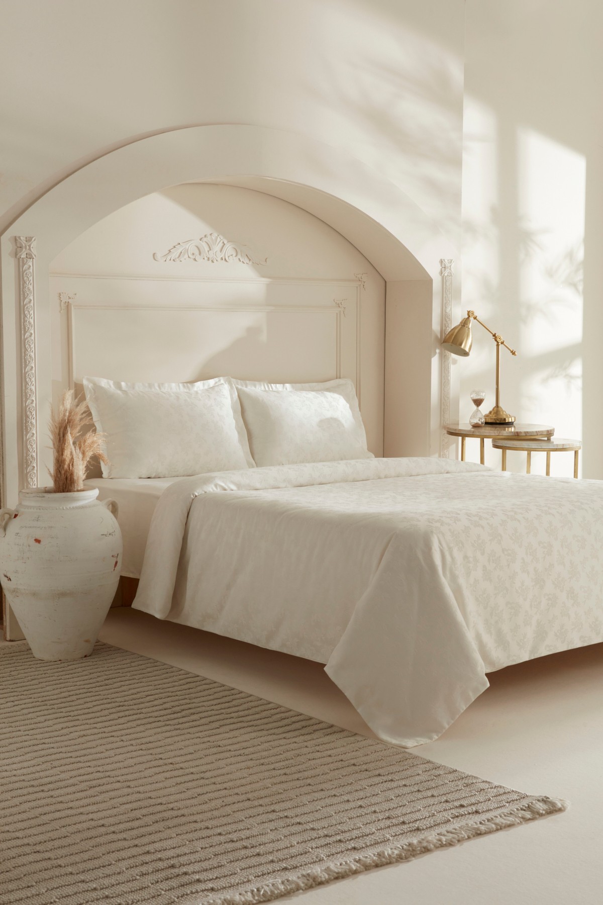 White Collection Viole Çift Kişilik Nevresim Takımı Beyaz