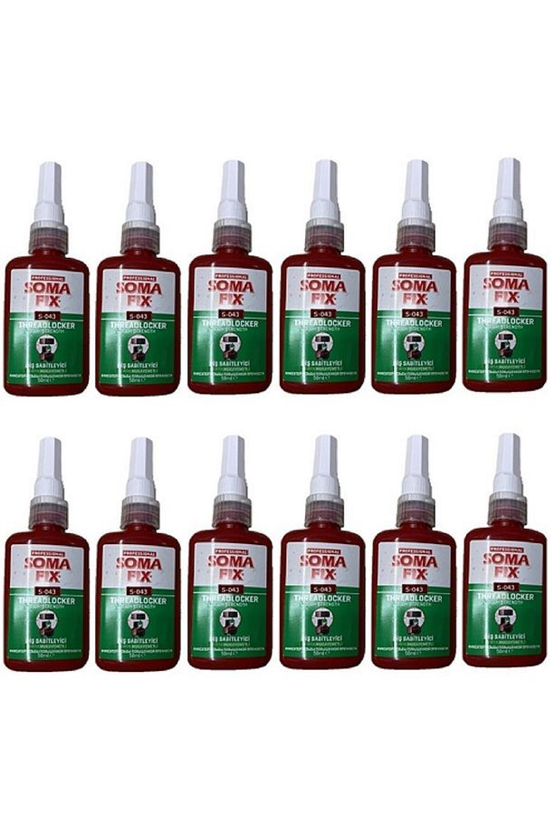 12 Adet  50 ml Civata Diş Sabitleyici Orta Mukavemetli Sökülebilir S043