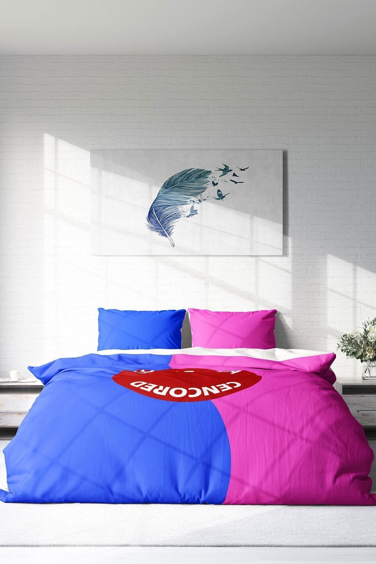 Nevresim Takımı %100 Doğal Pamuk Çift Kişilik 3d Digital Couple Area