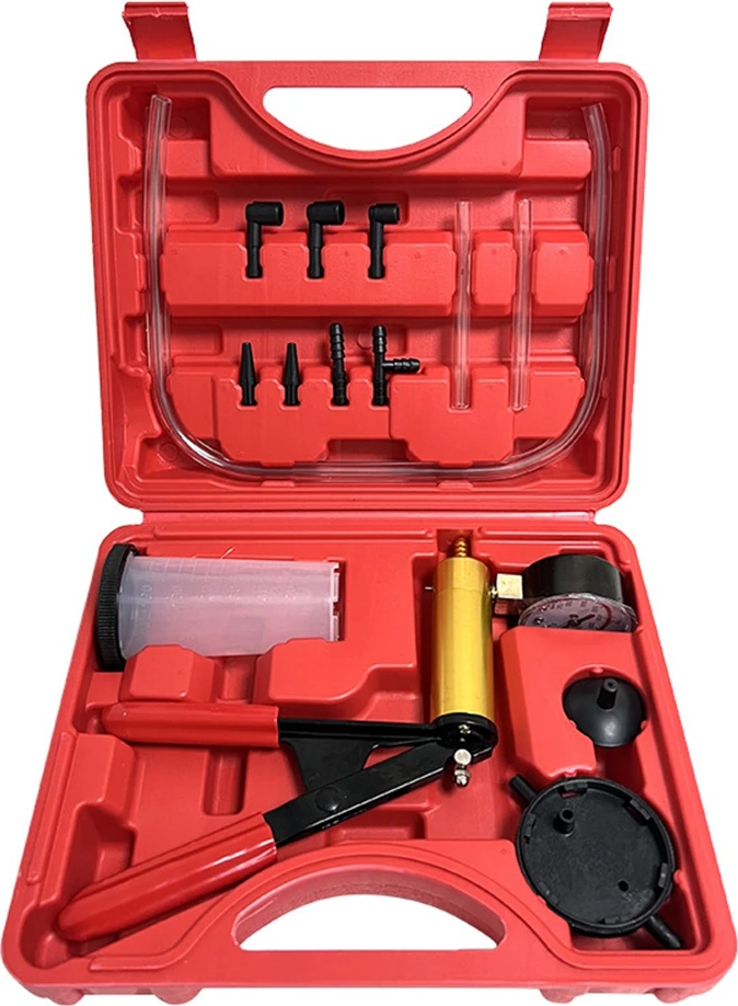 Manuel Vakum Pompası Seti Fren Hidroliği Deşarj Aracı Oto Tamir Aracı Alüminyum Pompa Basınç Vakum Ölçer Dedektörü (Yurt Dışından)