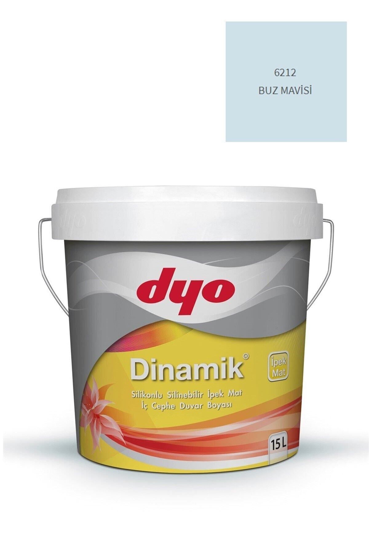 Dinamik Silikonlu Silinebilir Ipek Mat Iç Cephe Duvar Boyası 6212 Buz Mavisi 15 Lt