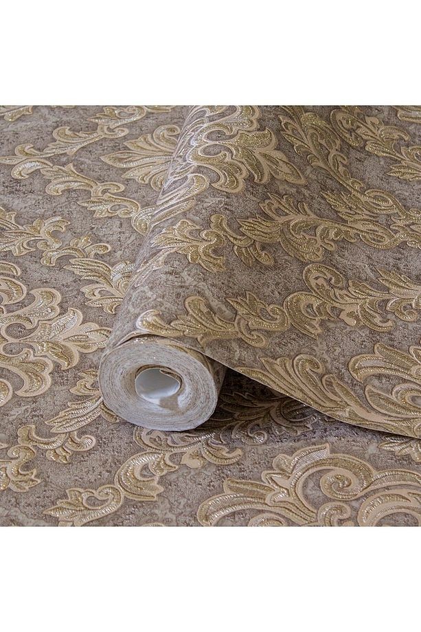 Dante Seri Zengin Damask Desenli Duvar Kağıtı 1405-4: Kahverengi