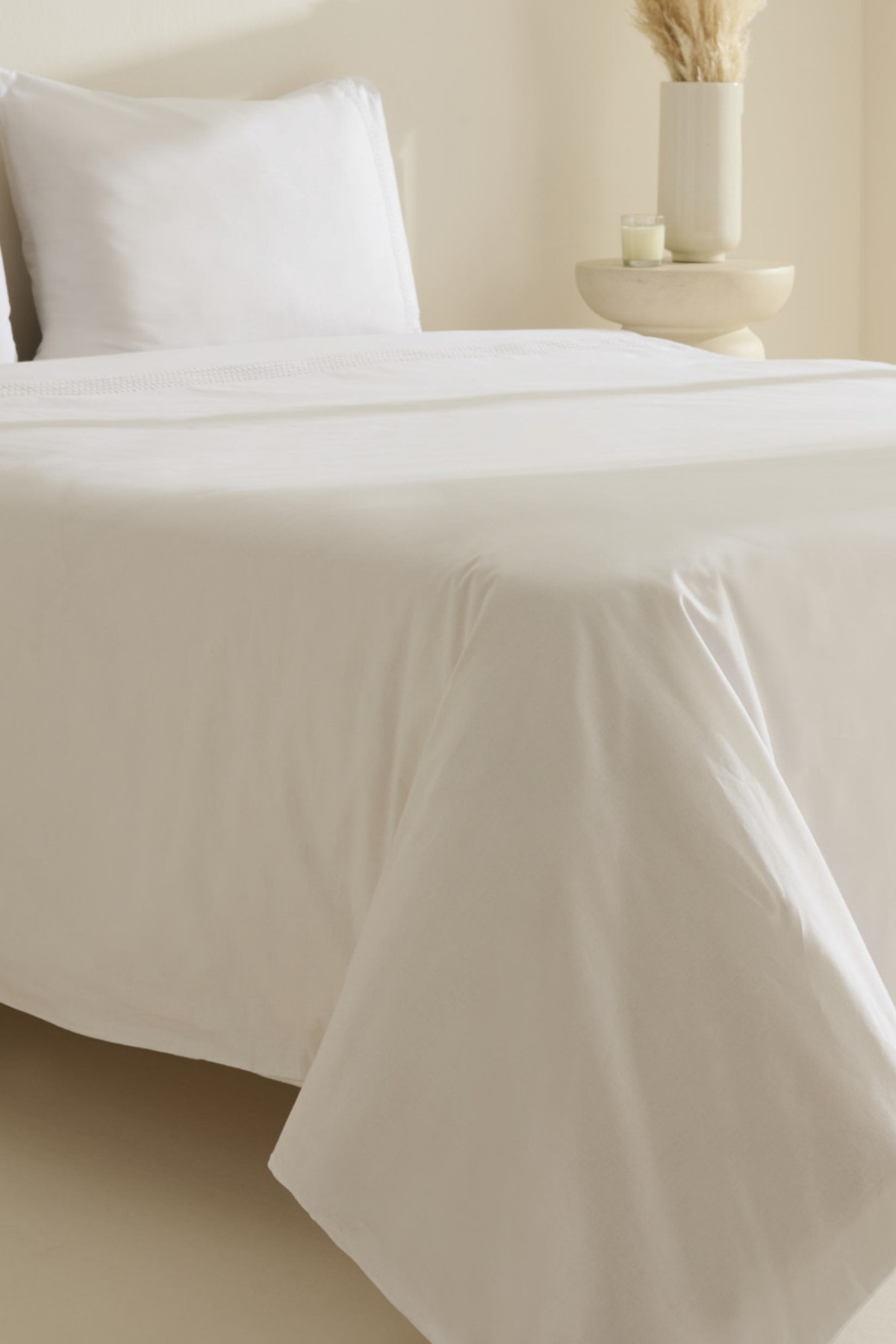 White Collection Fiorenza %100 Pamuk Çift Kişilik Nevresim Takımı Beyaz