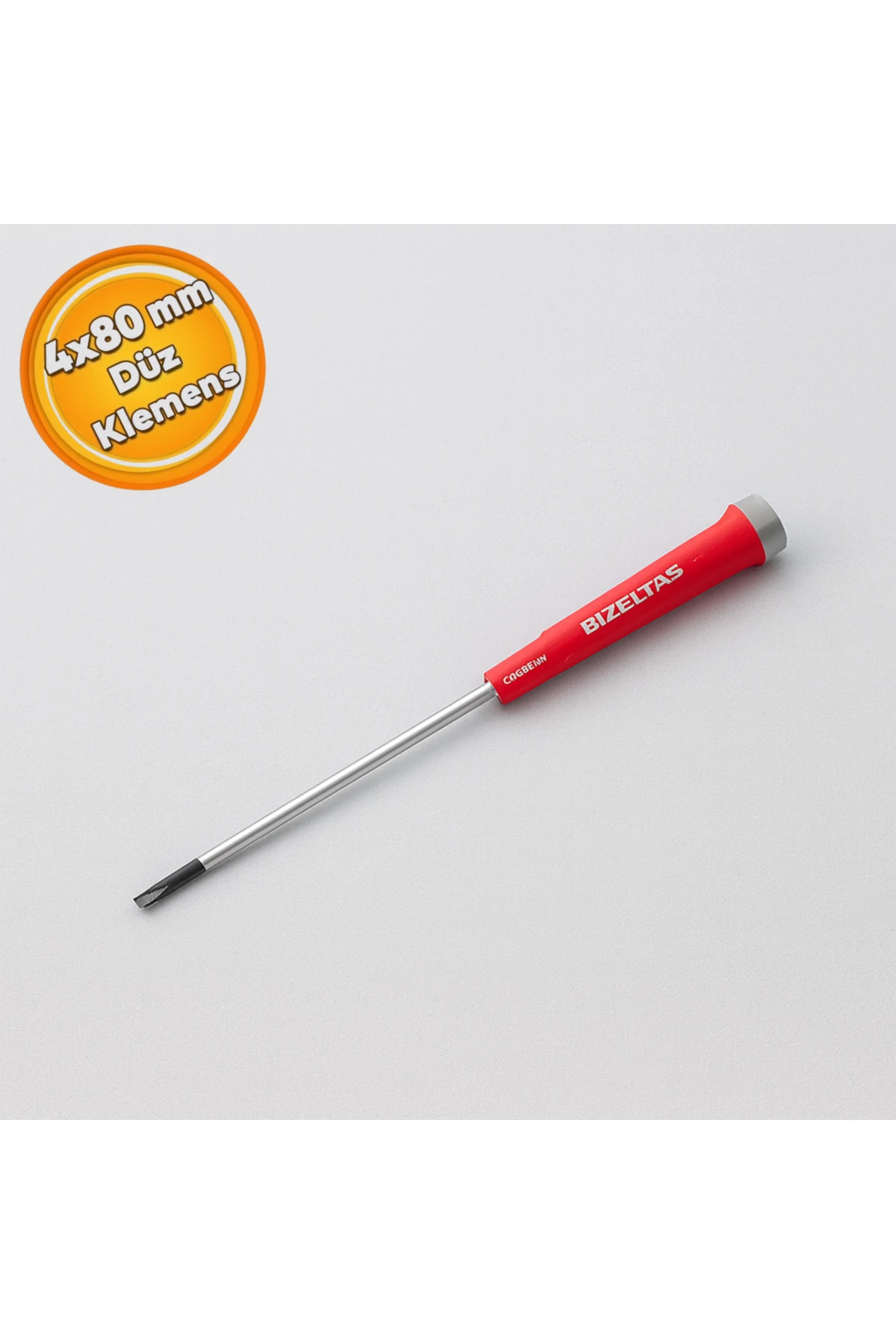 4x80 mm Elektronikçi Tip Düz Uçlu Klemens Elektrikçi Tornavidası