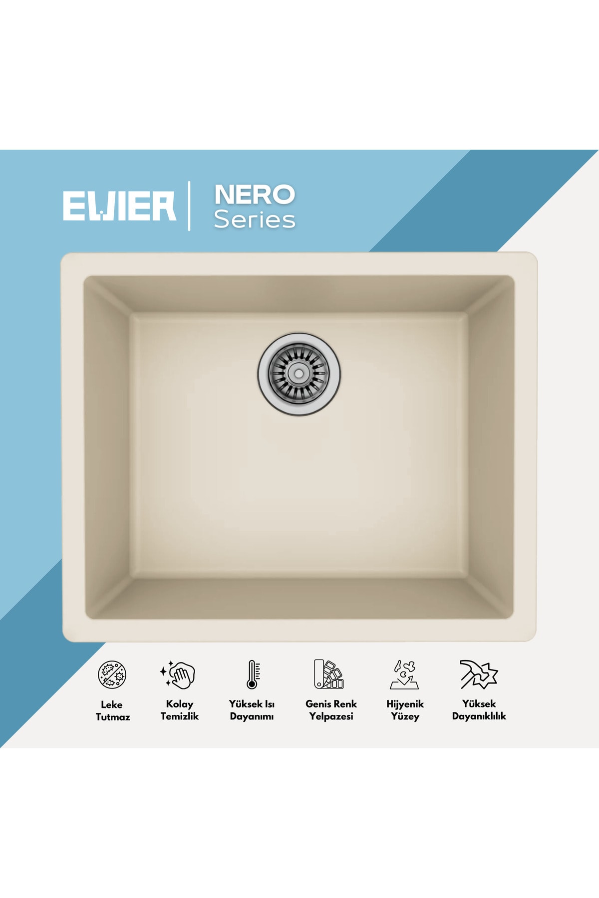 Granit Evye SOLE / NERO Series BEIGE I BEJ (KREM) I (53.5x43.5cm)