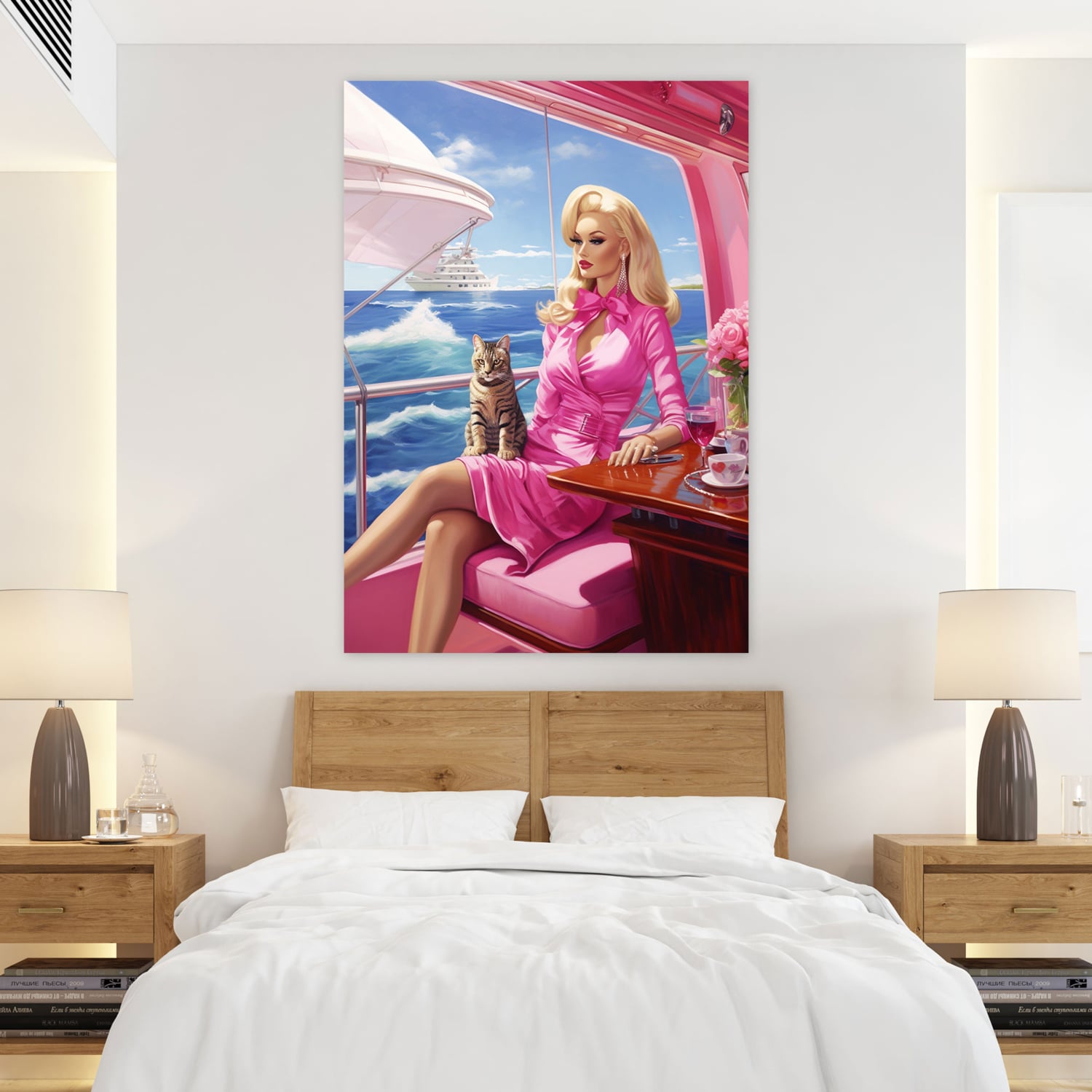 Barbie Deniz Esintisi Kanvas Tablo - Barbie Deniz Lüks Yat Yağlı Boya