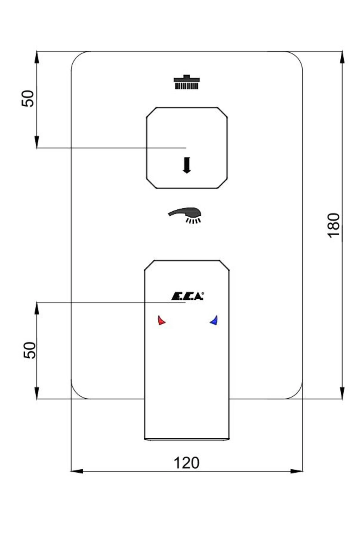 Tiera Ankastre Mat Siyah Banyo Bataryası 2 Parça Set / 2 Yollu (102167205C1-KDE+102166201C1)