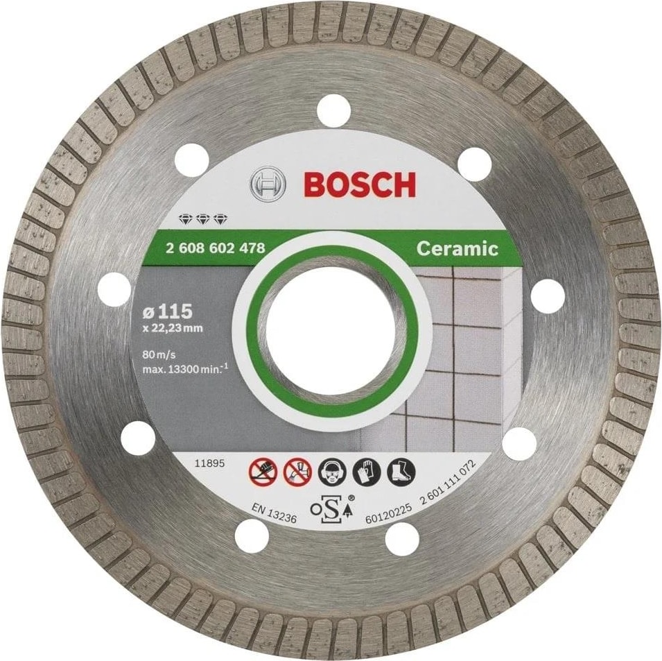 BOSCH Best Serisi Seramik Için Extra Temiz Kesim Turbo Segman Elmas Kesme Diski 115 mm