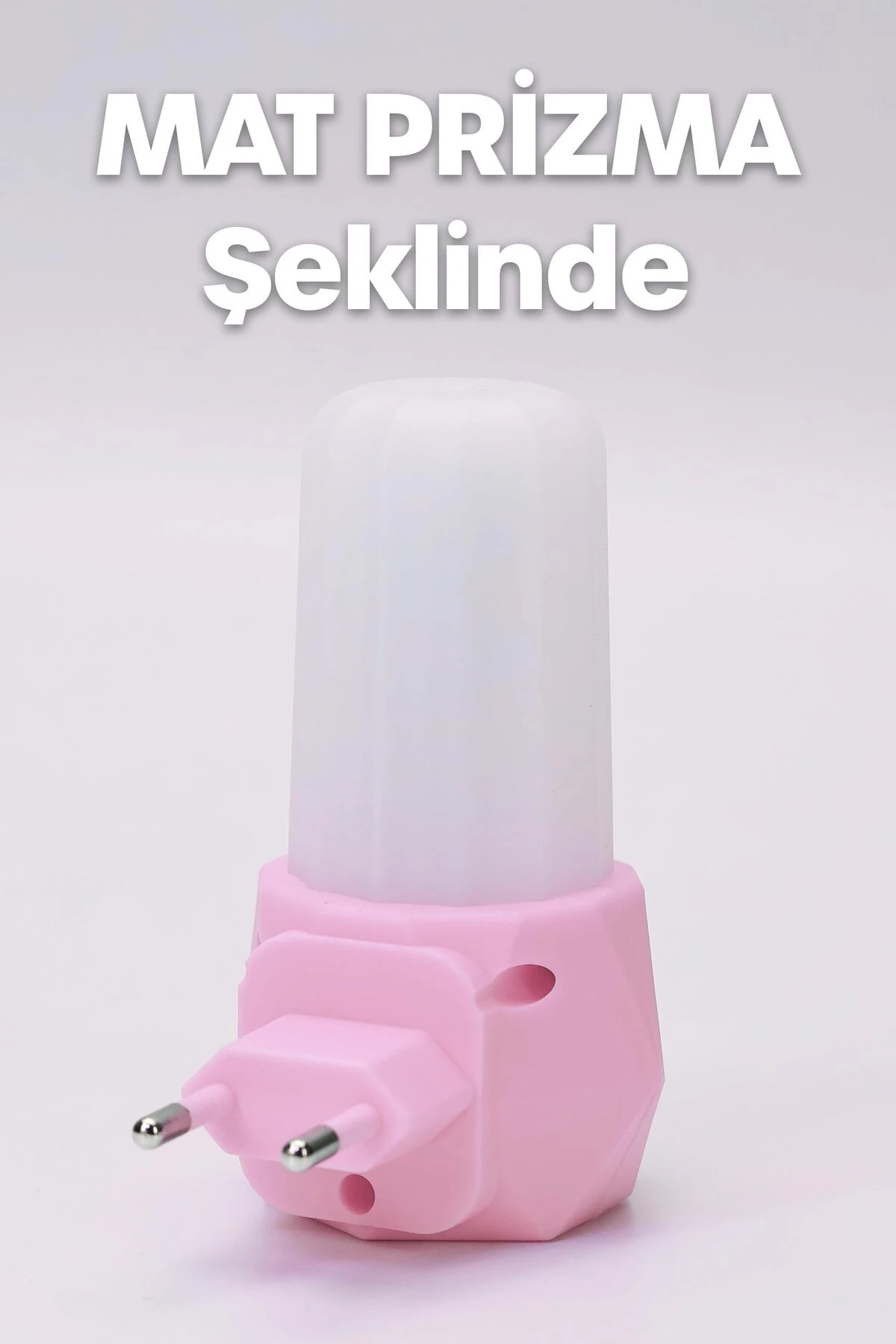 Gece Lambası Prizma Tip 2 MOD Sarı-Beyaz Işık Tuşlu Koridor Hol Işığı Uyuma Işığı Pembe GC07