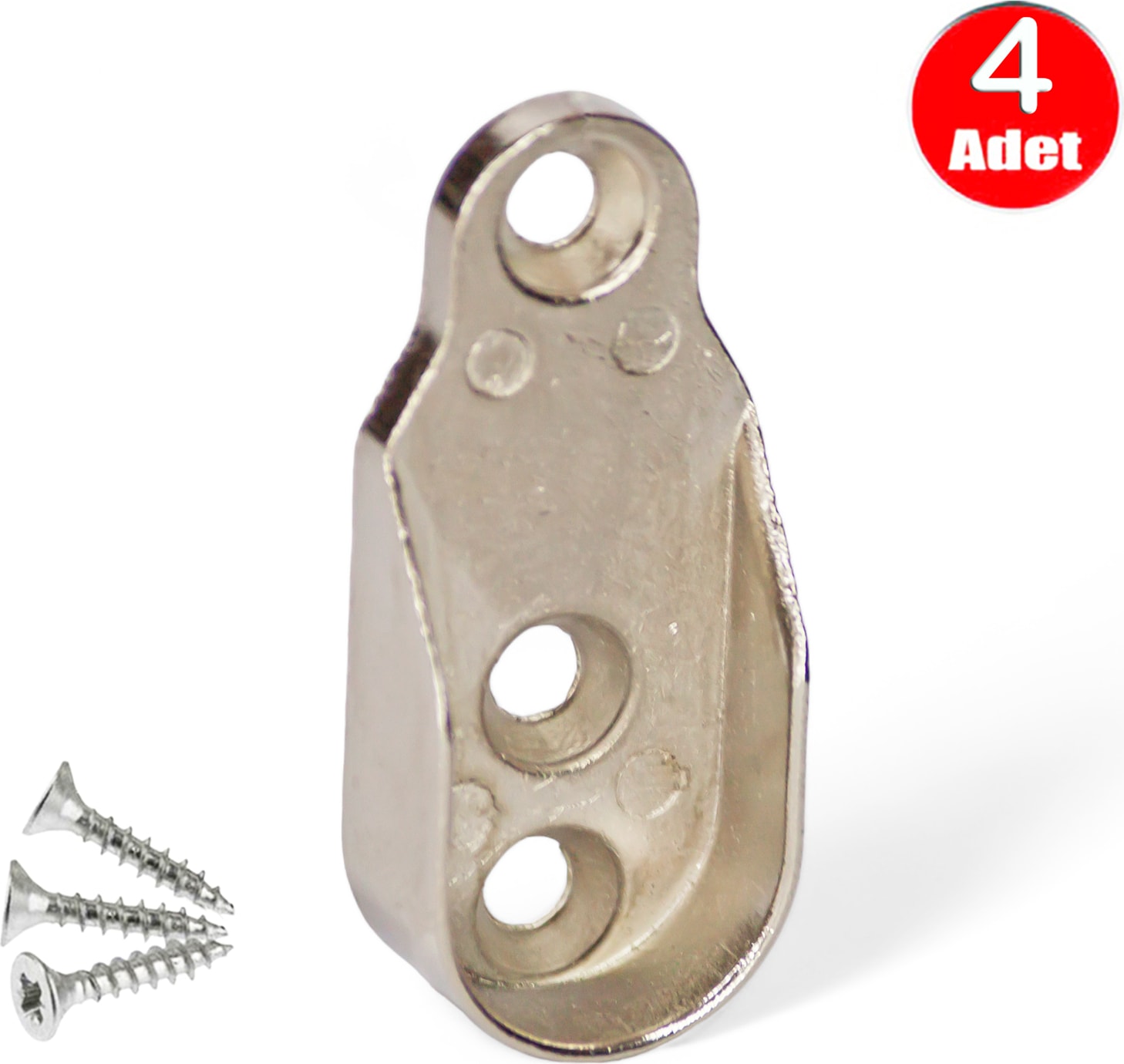 Dolap Içi Oval Gardrop Boru Tutucu Aparatı Elbise Askı Flanşı - 4 Adet