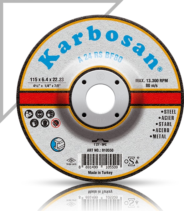 KARBOSAN 115X6.4X22.23 910550 A 24 Rs BF80 Bombeli Metal Taşlama Taşı