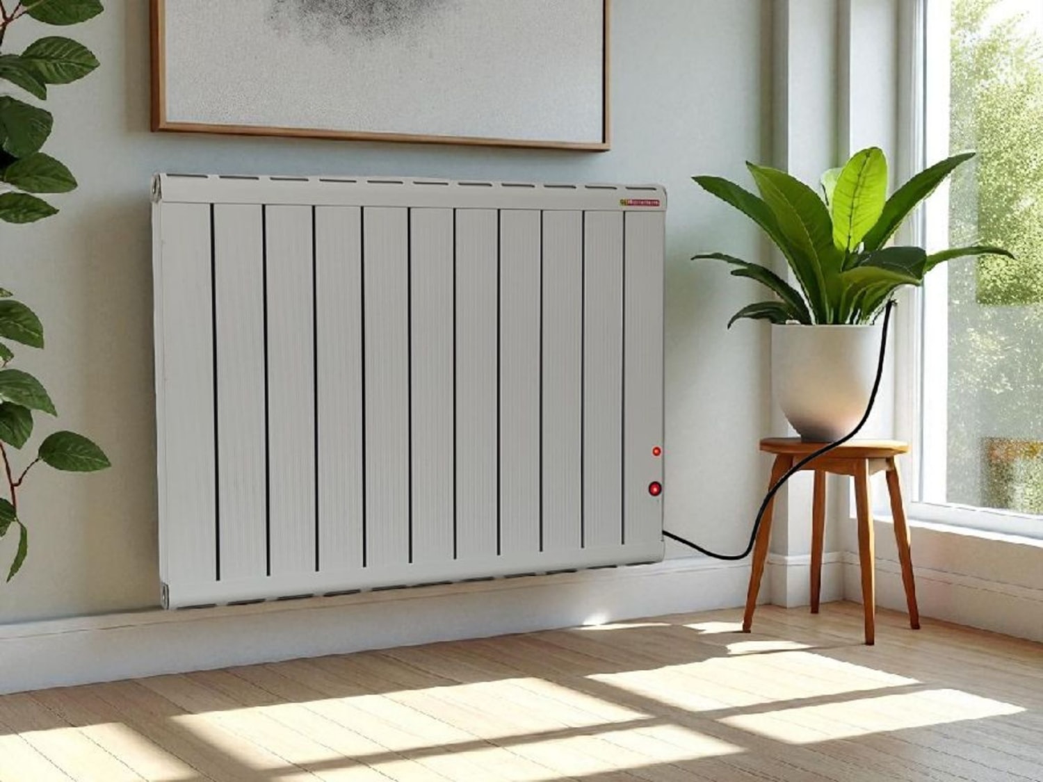 Hizmetterm Alüminyum Elektrikli Radyatör 600 Watt 60C Termostatlı 50 x 80 cm (Duvar Tipi)
