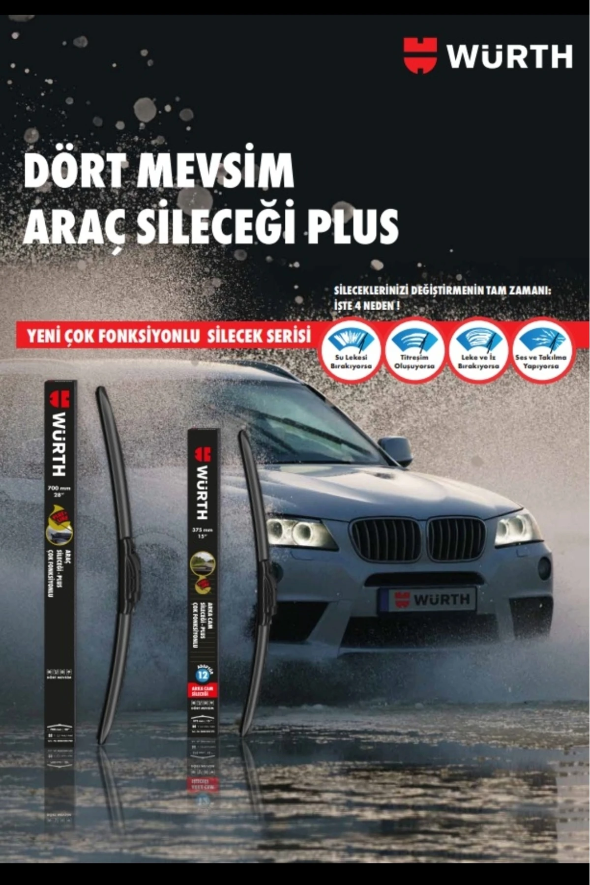 1 Adet Dört Mevsim Araç Sileceği 550 MM