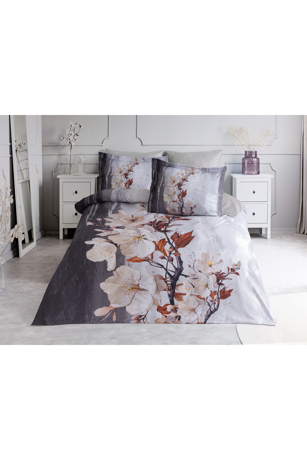 ÖZEL ÜRETİM 3D DİJİTAL BASKILI  Çift Kişilik Pamuk Saten 200X220 CM. Nevresim Takımı 6 Parça