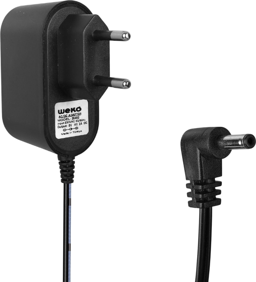 5 Volt 2 Amper 10 Watt Plastik Kasa Priz Tipi Adaptör Şarj Cihazı Aleti 3.5x1.35 Uçlu