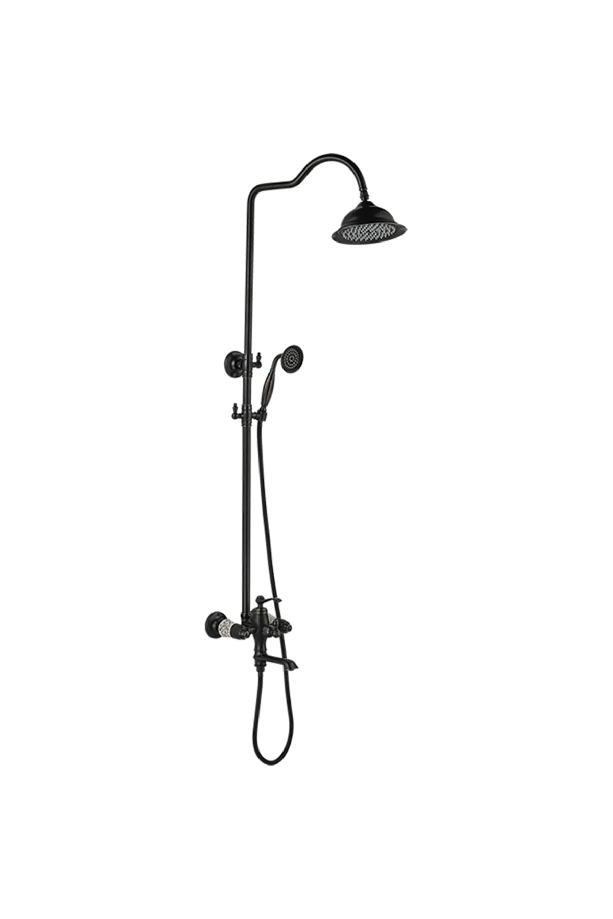 Volga Serisi Banyo Bataryası ve Duş Seti Siyah