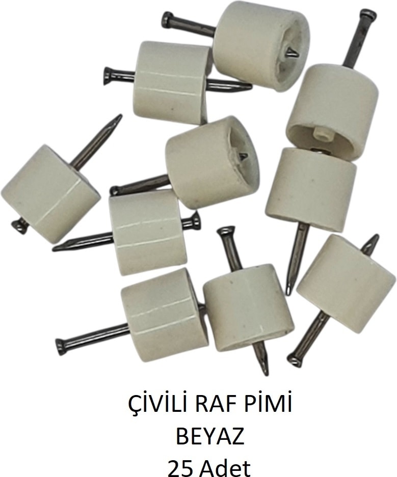 Çivili Raf Pimi Beyaz 25 Adet