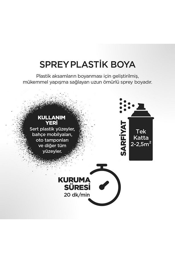 Plastik Yüzey Mat Beyaz Sprey Boya 400 ml