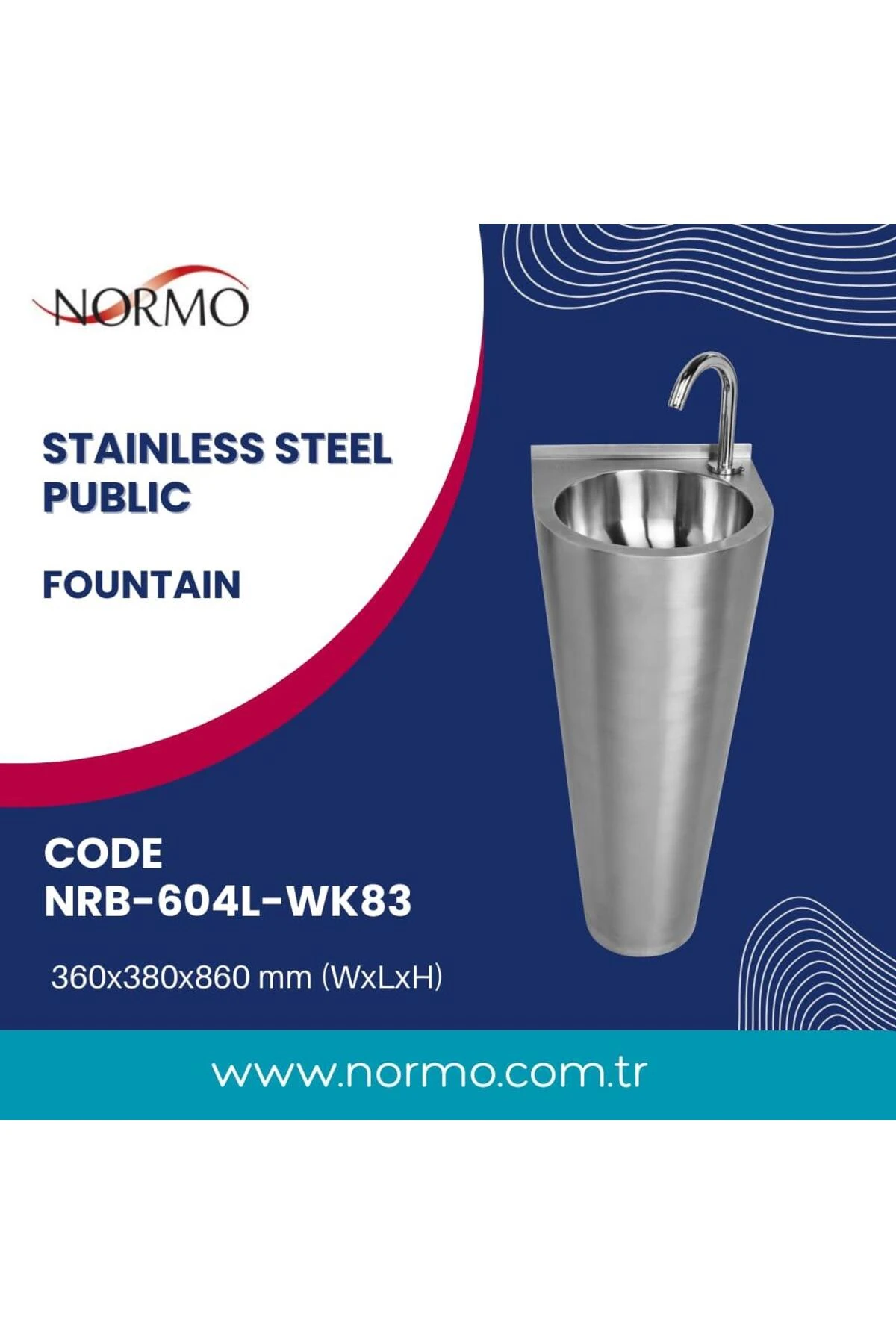 Paslanmaz Çelik Engelli Klozetis Çıkışlı-r: Rezervuar Taharet Çubuklu 370x700x800mm (nrc-6038-