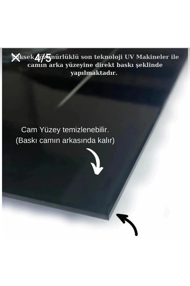 4MM TAMPERLİ UV BASKI KIRILIMAZ CAM TABLO EV OFİS DUVAR DEKOR HEDİYELİK TABLO ULTRA HD VAV ELİF Dini