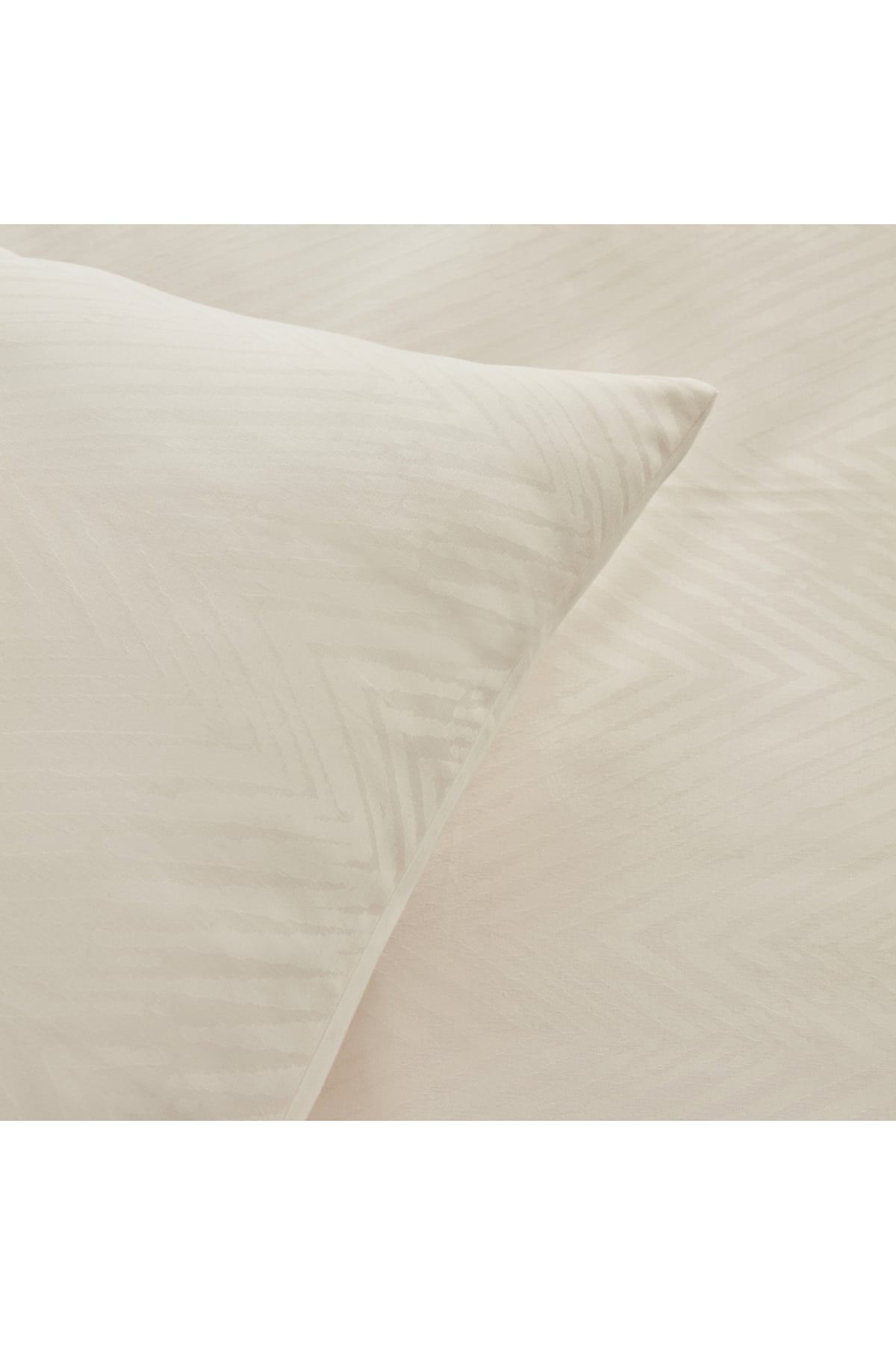 Sion %100 Pamuk Jakarlı Saten King Size Nevresim Takımı Ekru