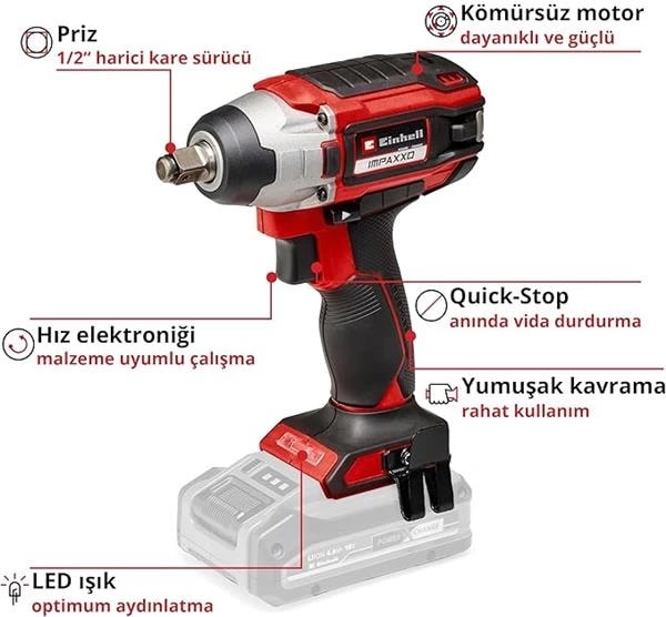 Akülü Darbeli Somun Sıkma Impaxxo 18/230 Power X-Change (Li-Ion, 18 V, 230 Nm, Kömürsüz