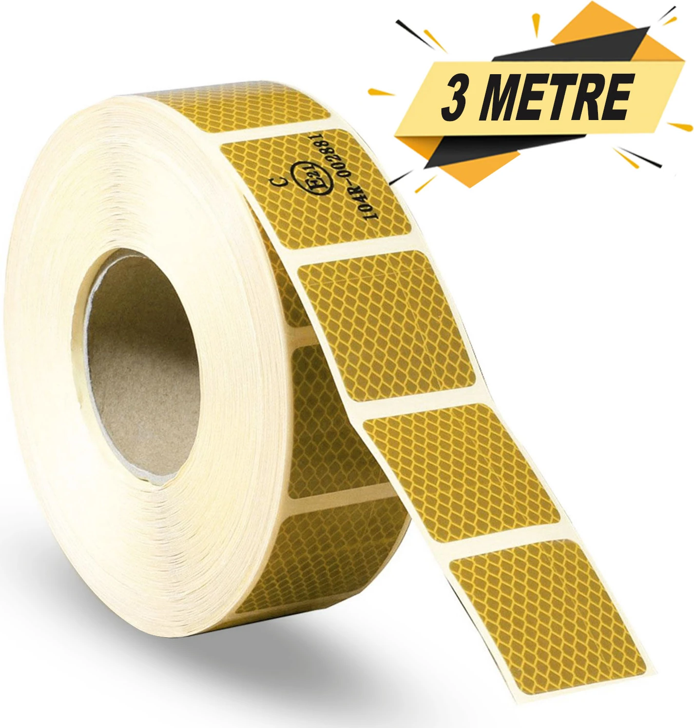 Tüvtürk Onaylı Reflektörlü Reflektif Fosforlu Şerit Bant Kesikli Sarı İkaz Bandı (3 METRE)