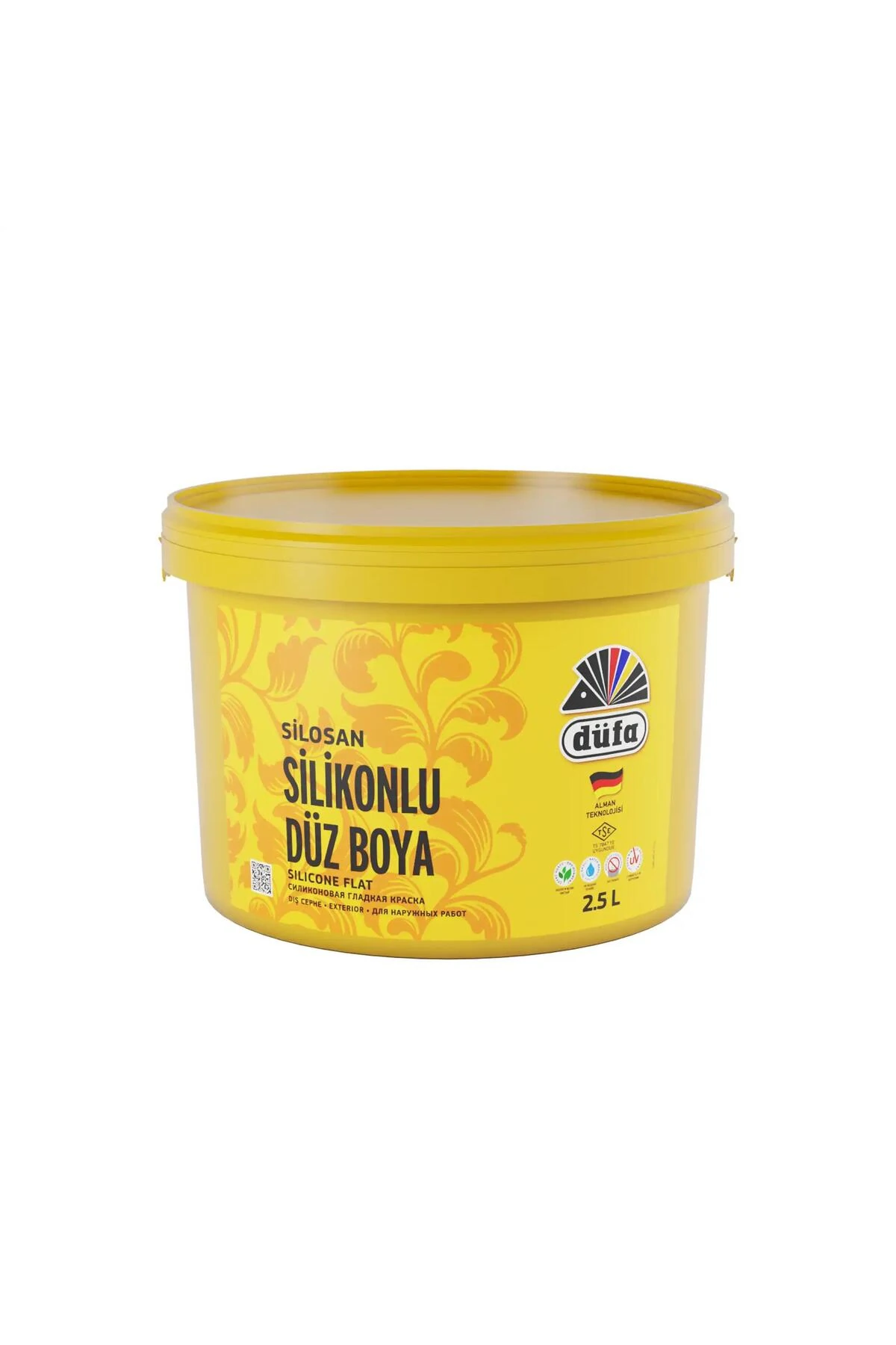 Silikonlu Düz Dış Cephe Duvar Boyası 8404 Antik Mavi 2.5 L