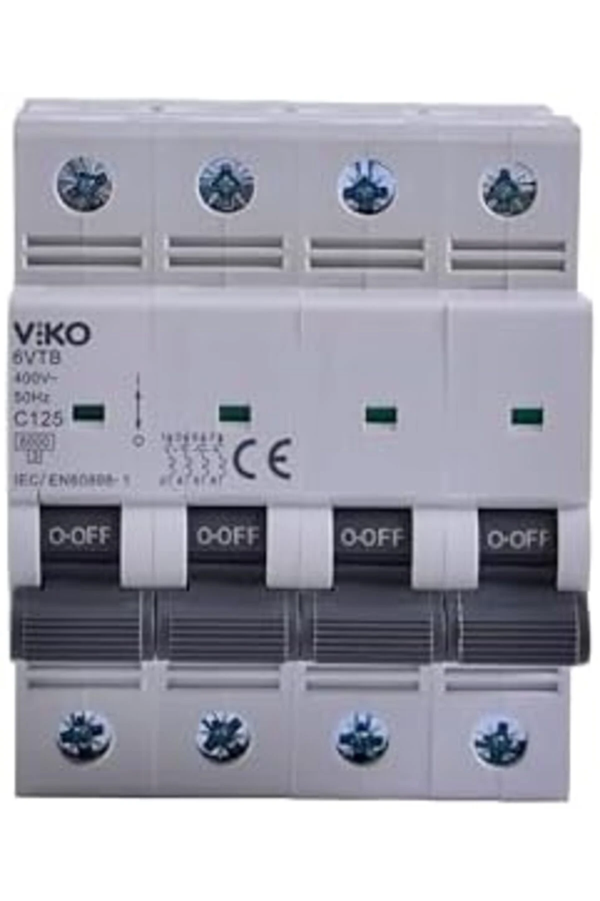 6VTB-4C125 Otomatik Sigorta 6KA C Tipi 4 Kutup 125A Bezirgan 1027645