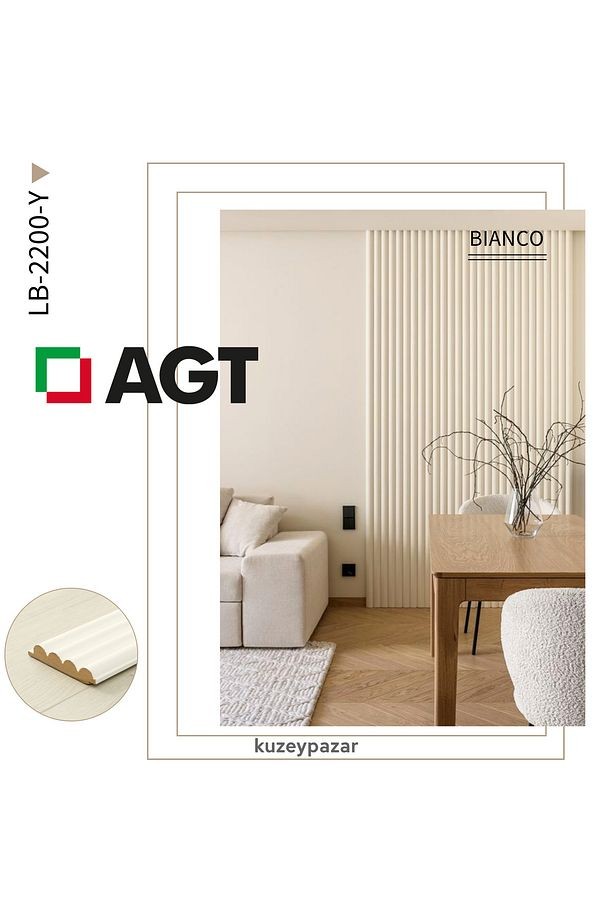 AGT Duvar Lambri Profili Lb 2200- Bianco