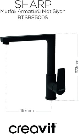 SR8500S Sharp Eviye Mutfak Bataryası Mat Siyah