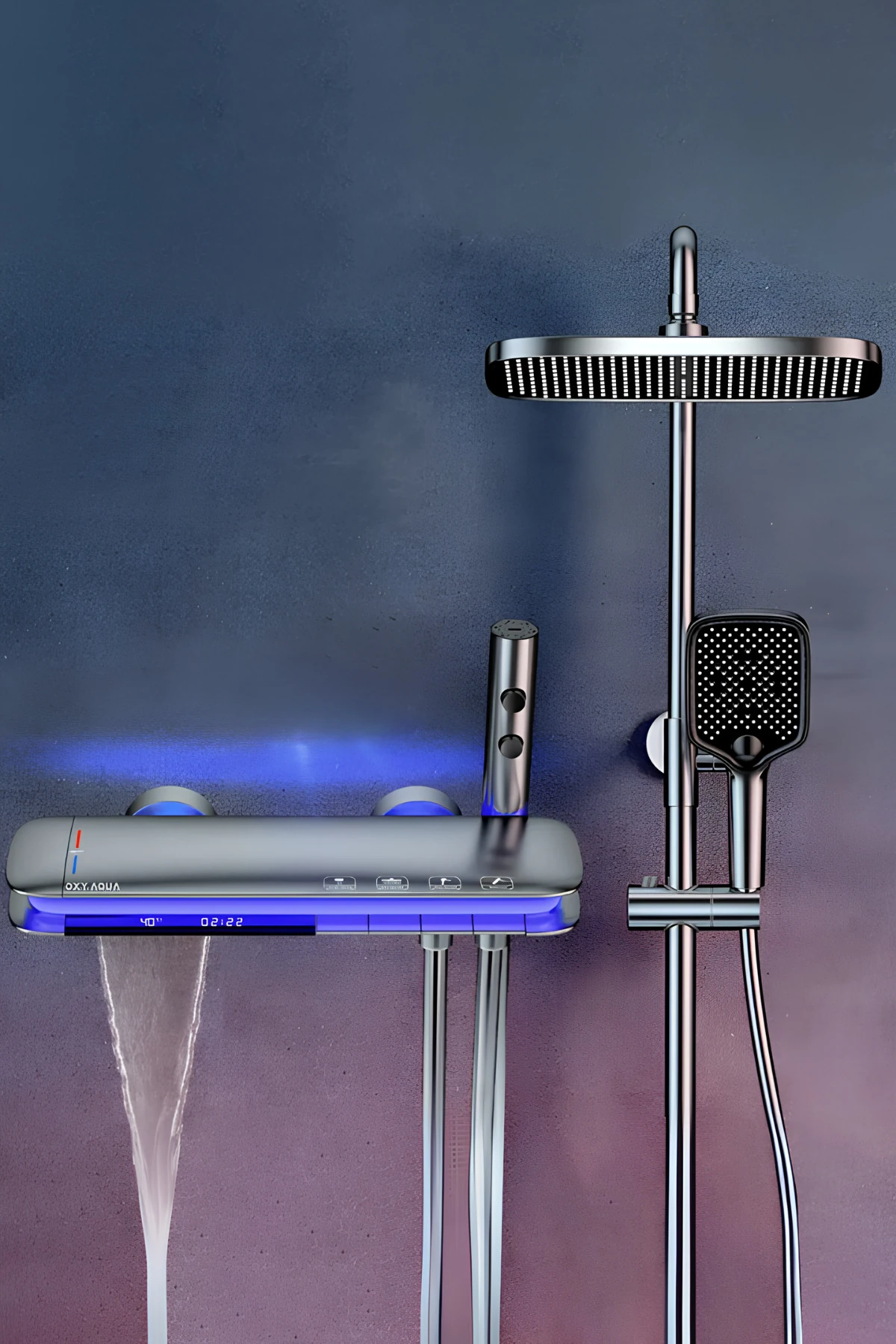 Premium Dijital Led Göstergeli Piano Robot Duş Seti - Piyano Tepe Duş Seti