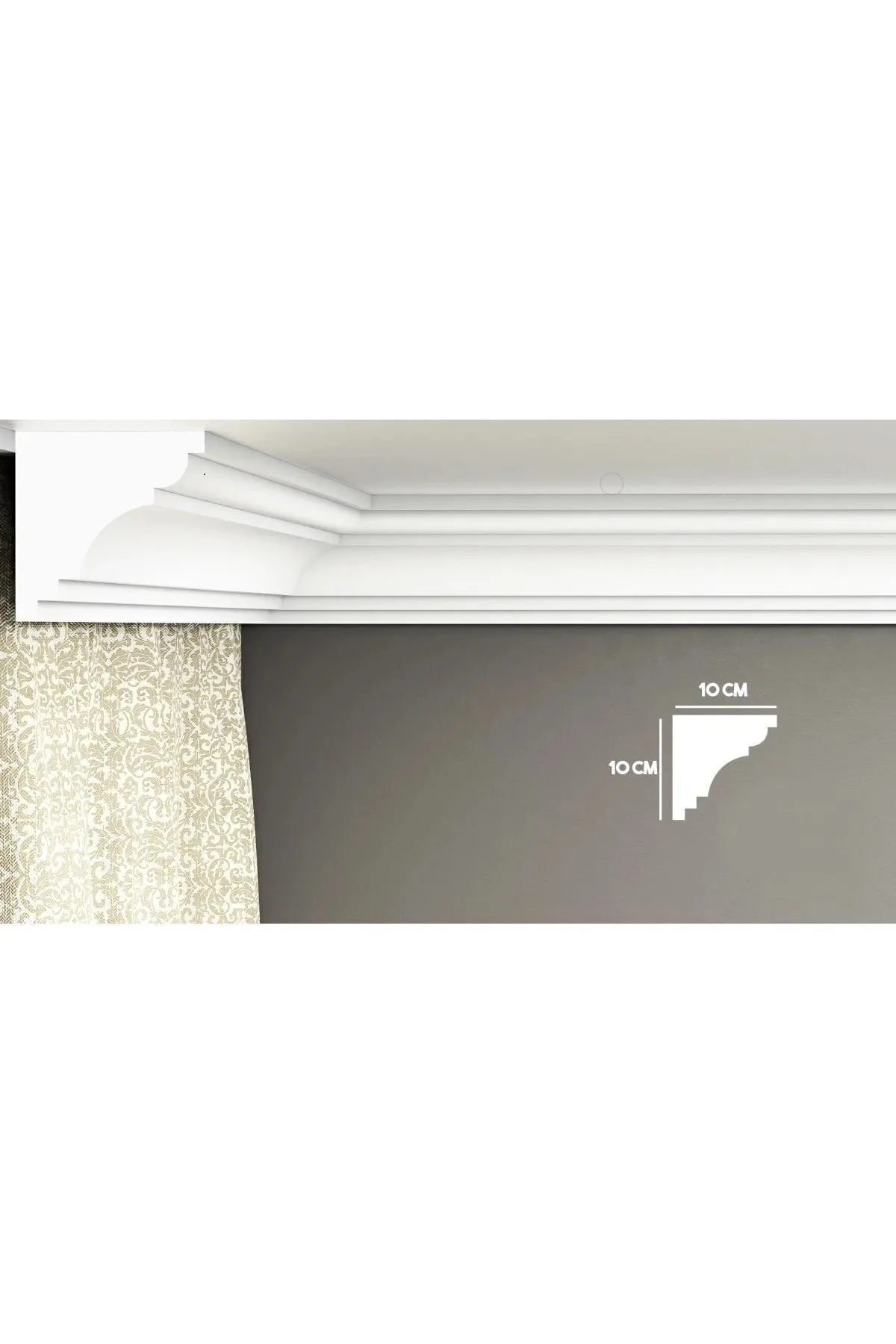 Hazır Korniş Önü Strafor Kartonpiyer Klk-1 10*10cm 2 Adet (4 METRE)