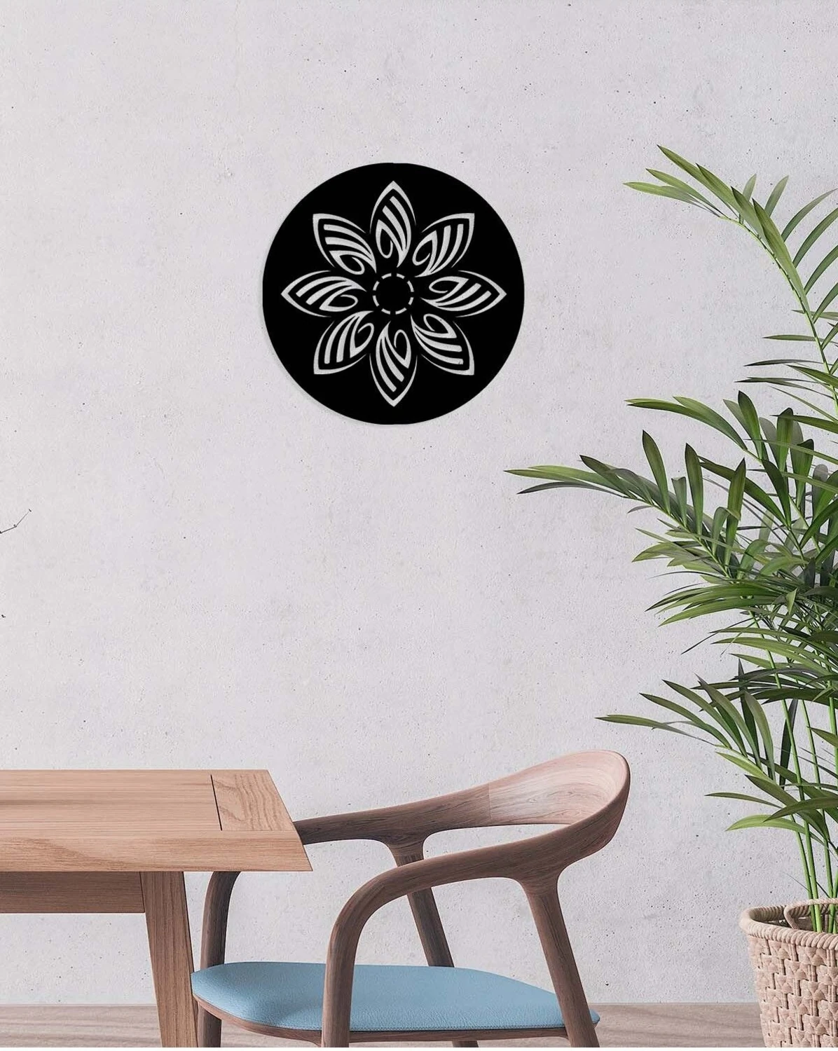 -Allah Islami Metal Tablo - Islami Ev Dekorasyonu - Dini Duvar Tabloları - 50 X 50 - Cm - Sıyah-Islm-064